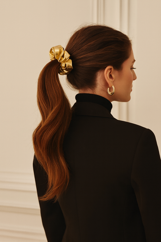 Scrunchie in Gold Metallic