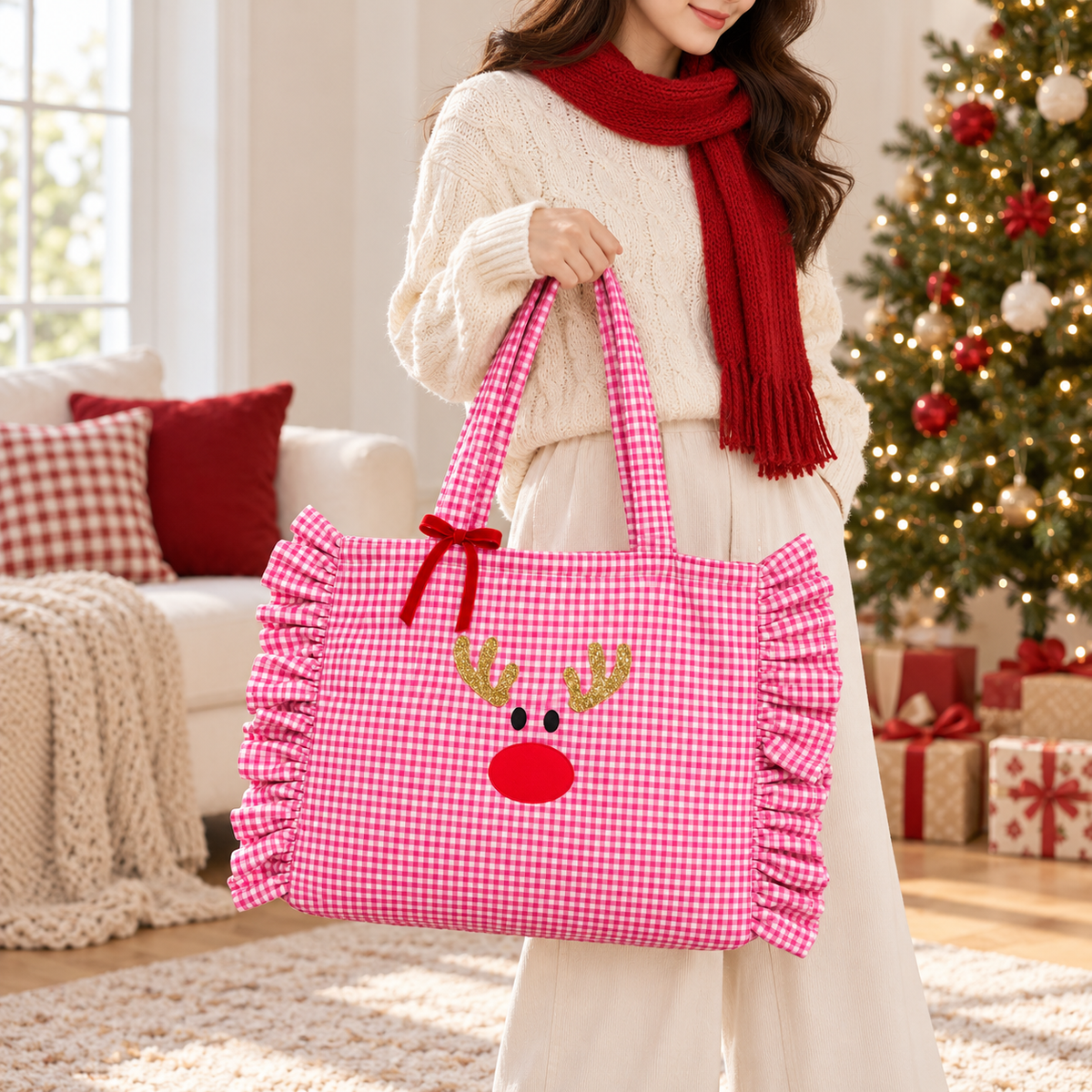 Weihnachtsshopper mit süßem Rentiermotiv