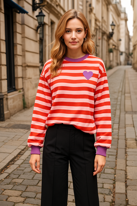 Colorful Love Sweater – Streifen, Stil & ganz viel Herz