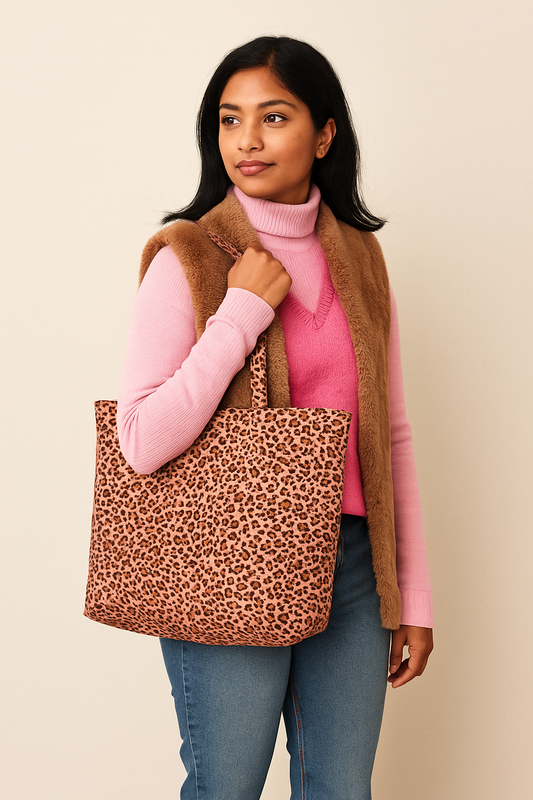 Leopard Tote Bag Damen – Stylische Stofftasche mit Leopardenmuster