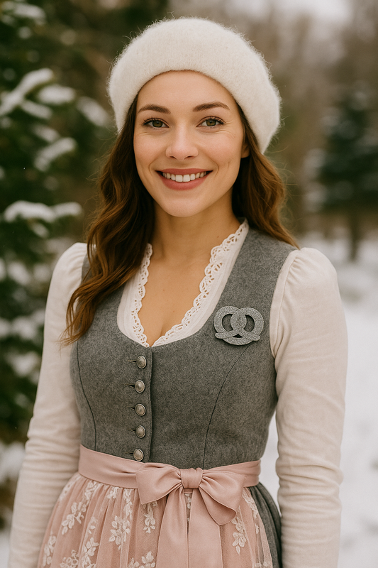 Glitzer Breze aus Holz – Ansteck-Brosche fürs Dirndl | Made in Germany