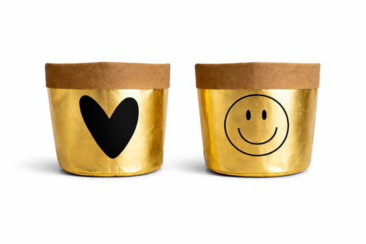 Vegane Papierkörbchen Gold – Doppelpack mit Osterdesign