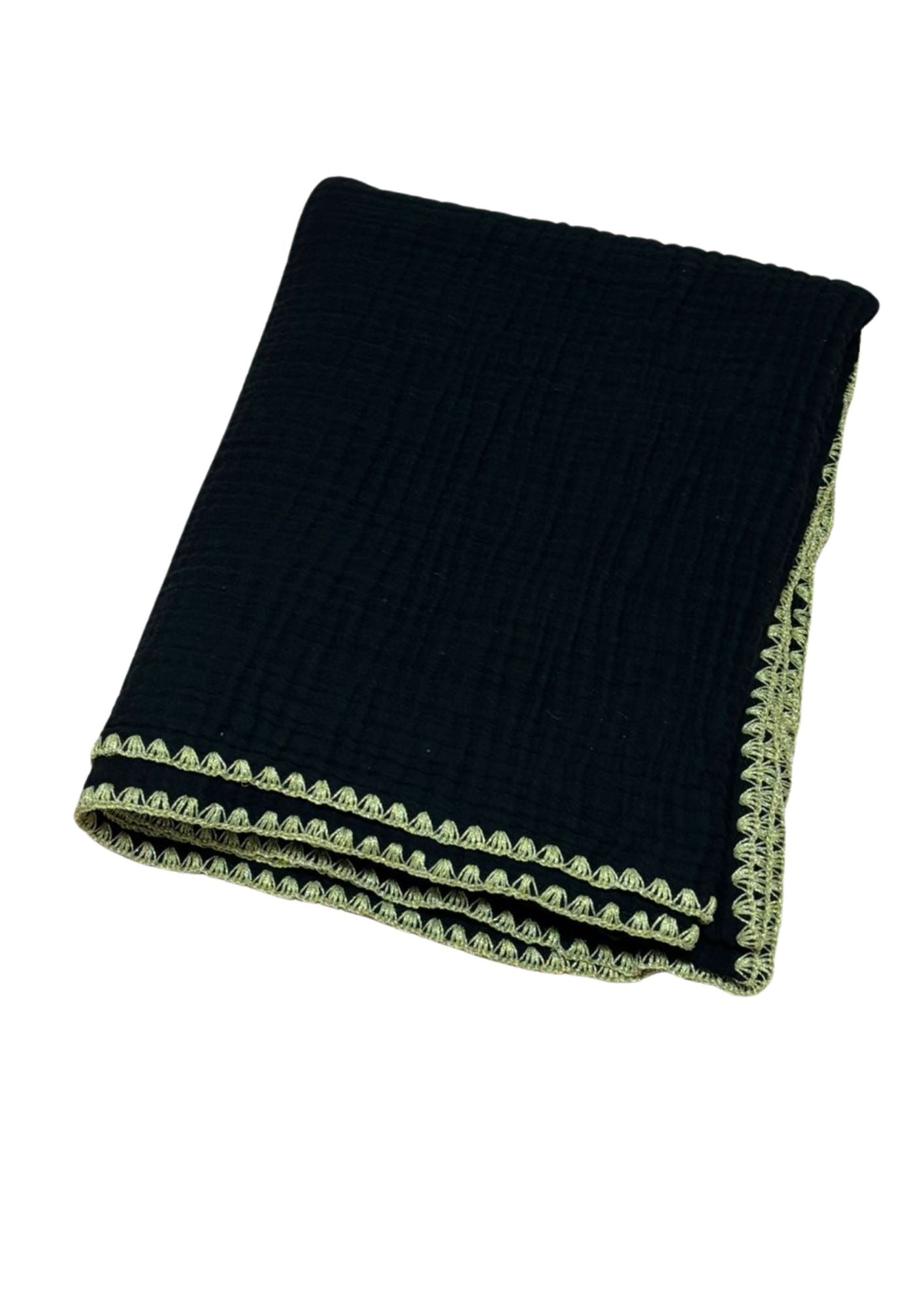 Musselin Decke Schwarz/Gold (4er Verpackungseinheit)