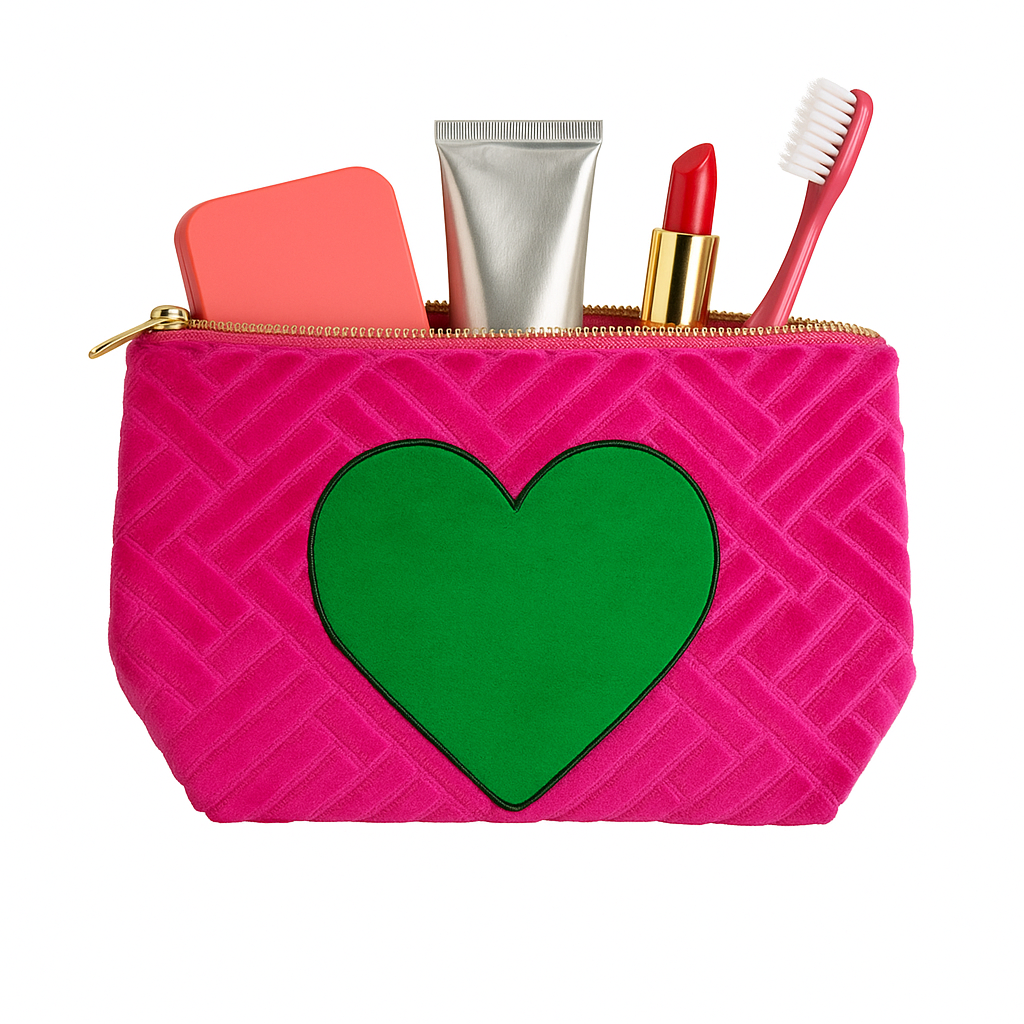 Frottee Kosmetiktasche Pink