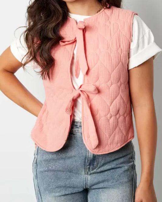 Baumwollweste für Damen mit zwei Schleifen