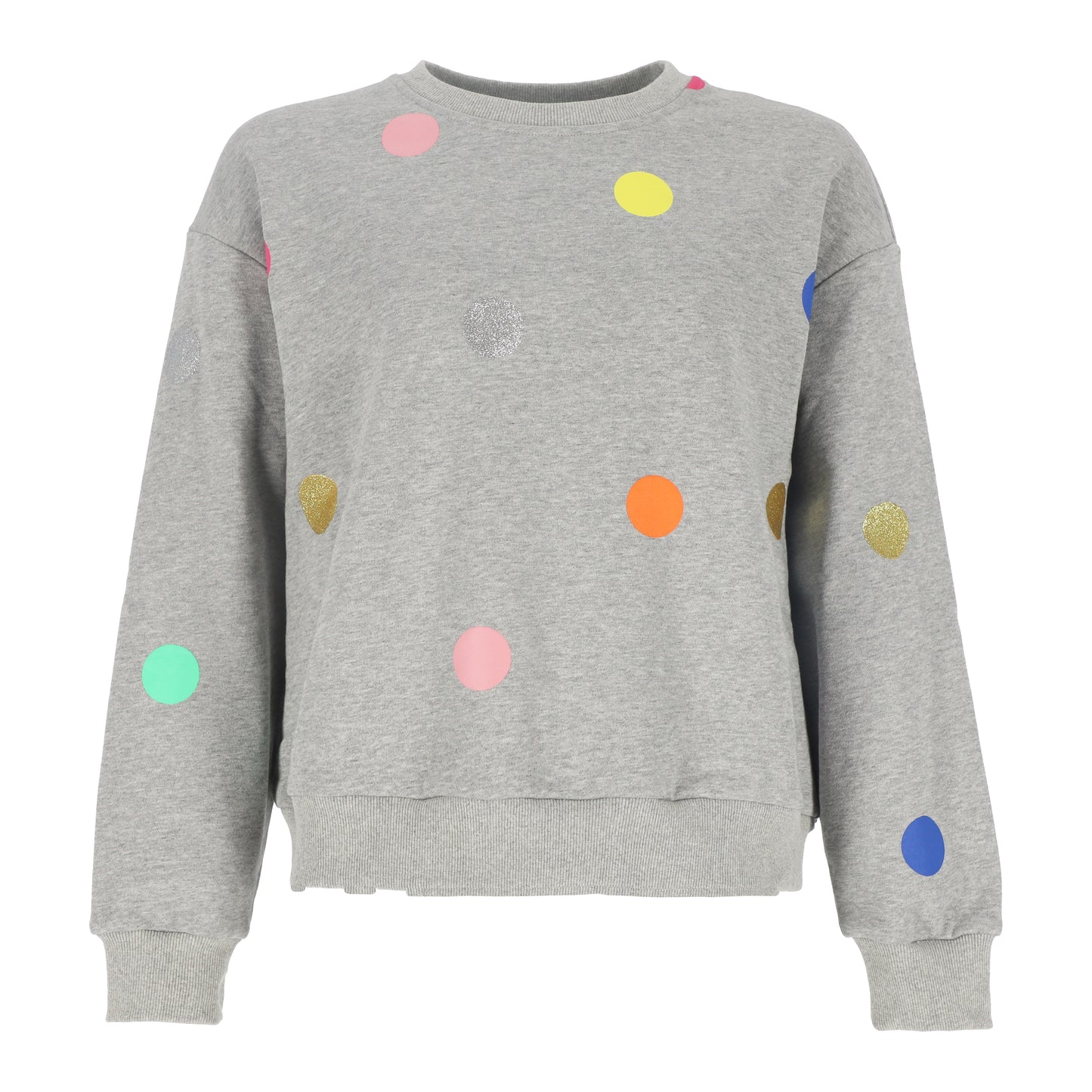 Unser Sweatshirt "Rosi" mit bunten Punkten