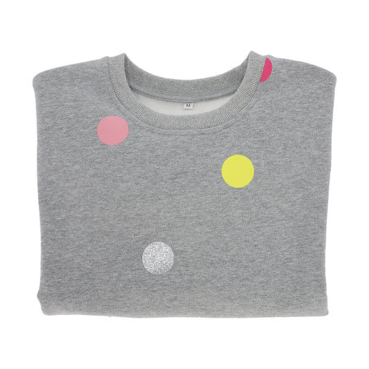 Unser Sweatshirt "Rosi" mit bunten Punkten