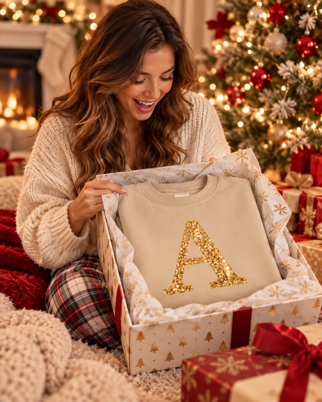 Personalisierter Damen Sweater mit Wunschbuchstaben Geschenkidee