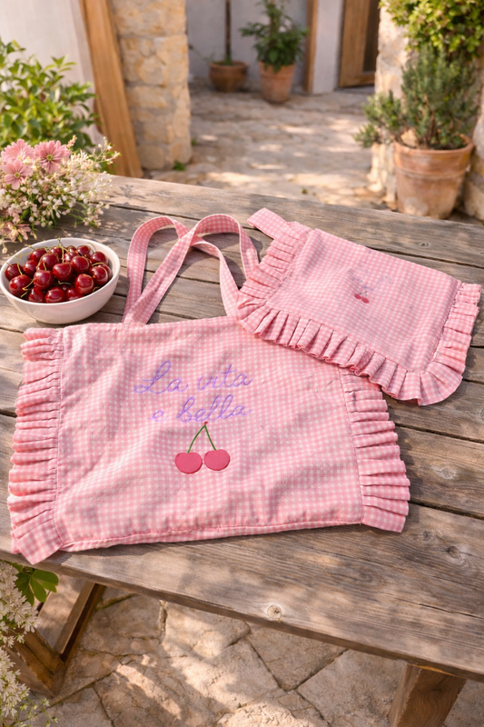 Vichy Shopper "Marie" – im Bundle mit Täschen
