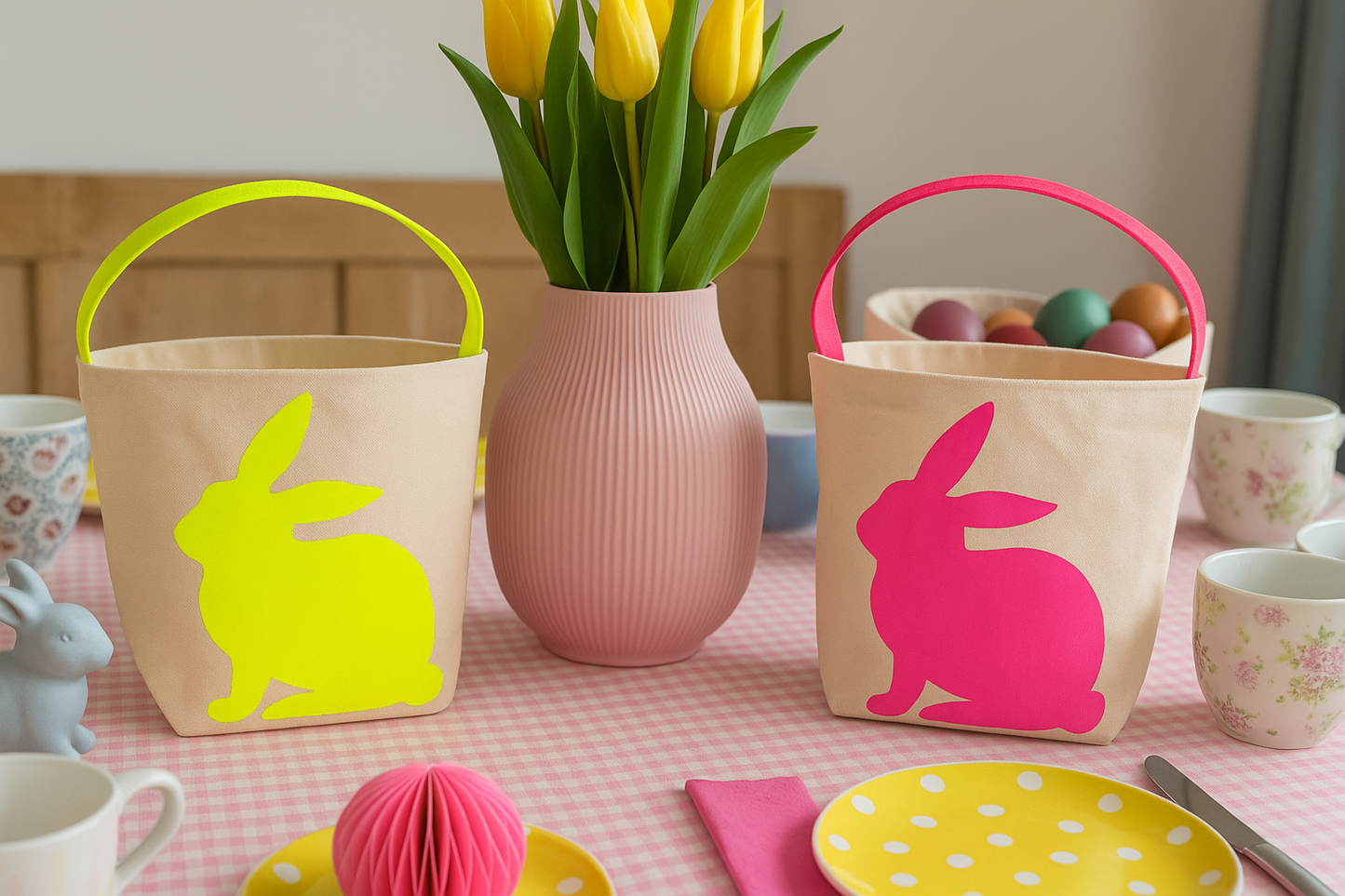 Osterkörbchen „Neon Bunny“ – zeitlos & wiederverwendbar