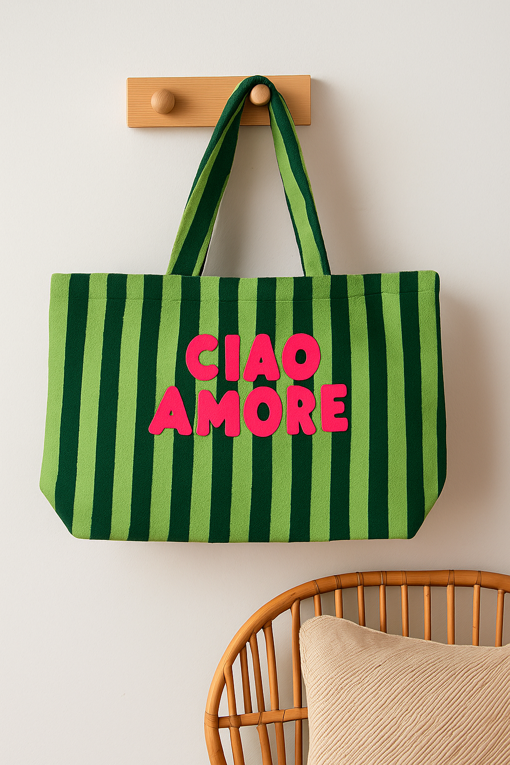 Gestreifte Frottee Badetasche