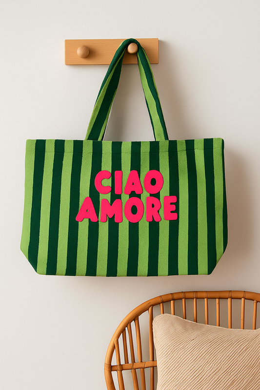 Gestreifte Frottee Badetasche