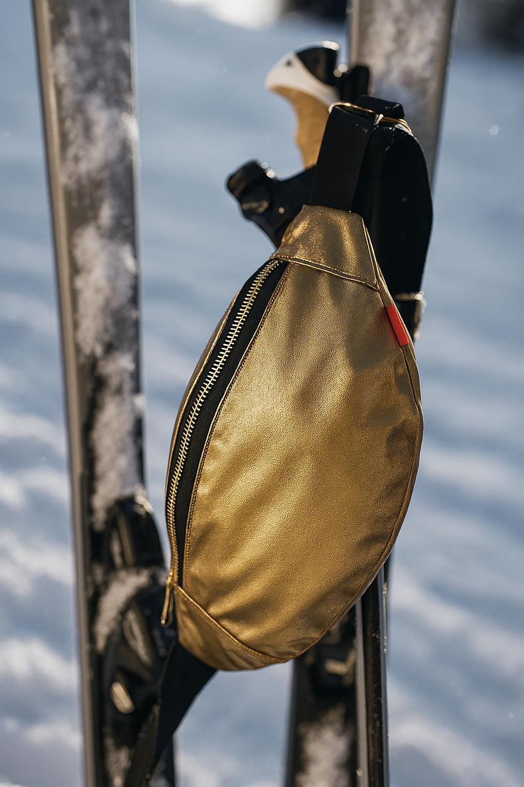 Goldene Bauchtasche Damen & Herren – Metallic Hip Bag für Festival, Reise & Alltag