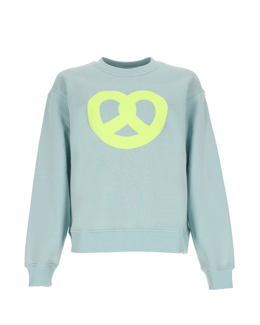 Oversize Sweater in Blau mit Breze (VE mit 4 Stück)