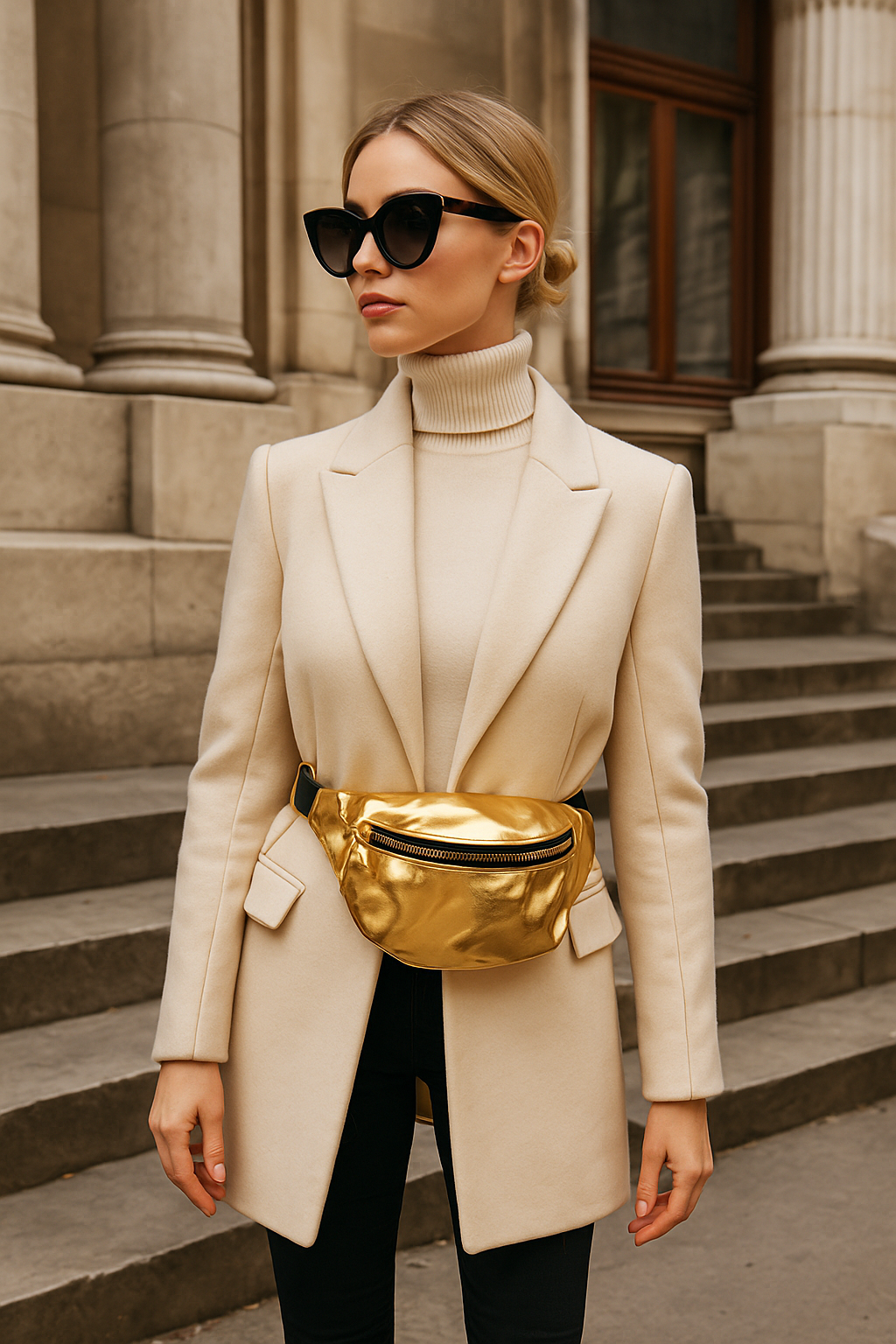 Gürteltasche Metallic Gold – Dein glamouröser Begleiter für jeden Anlass