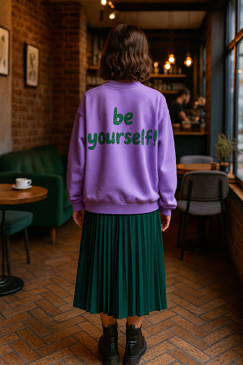 be yourself! Statement-Sweater in Flieder – Dein perfekter Look für Alltag &amp; Café-Momente