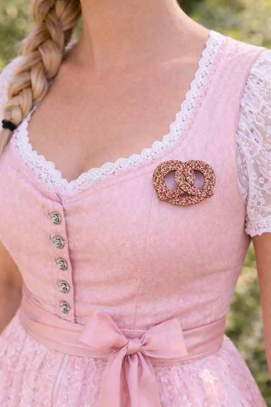 Glitzer Breze aus Holz – Ansteck-Brosche fürs Dirndl | Made in Germany