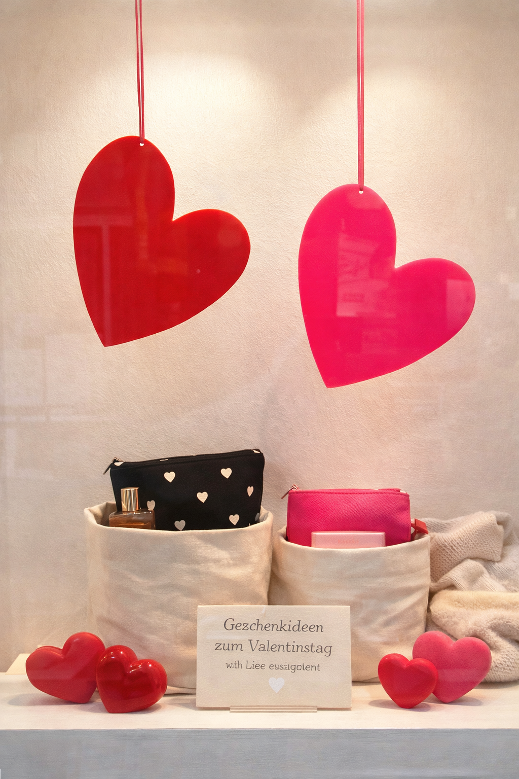 Herz Anhänger aus Acryl – Rot &amp; Pink 20cm