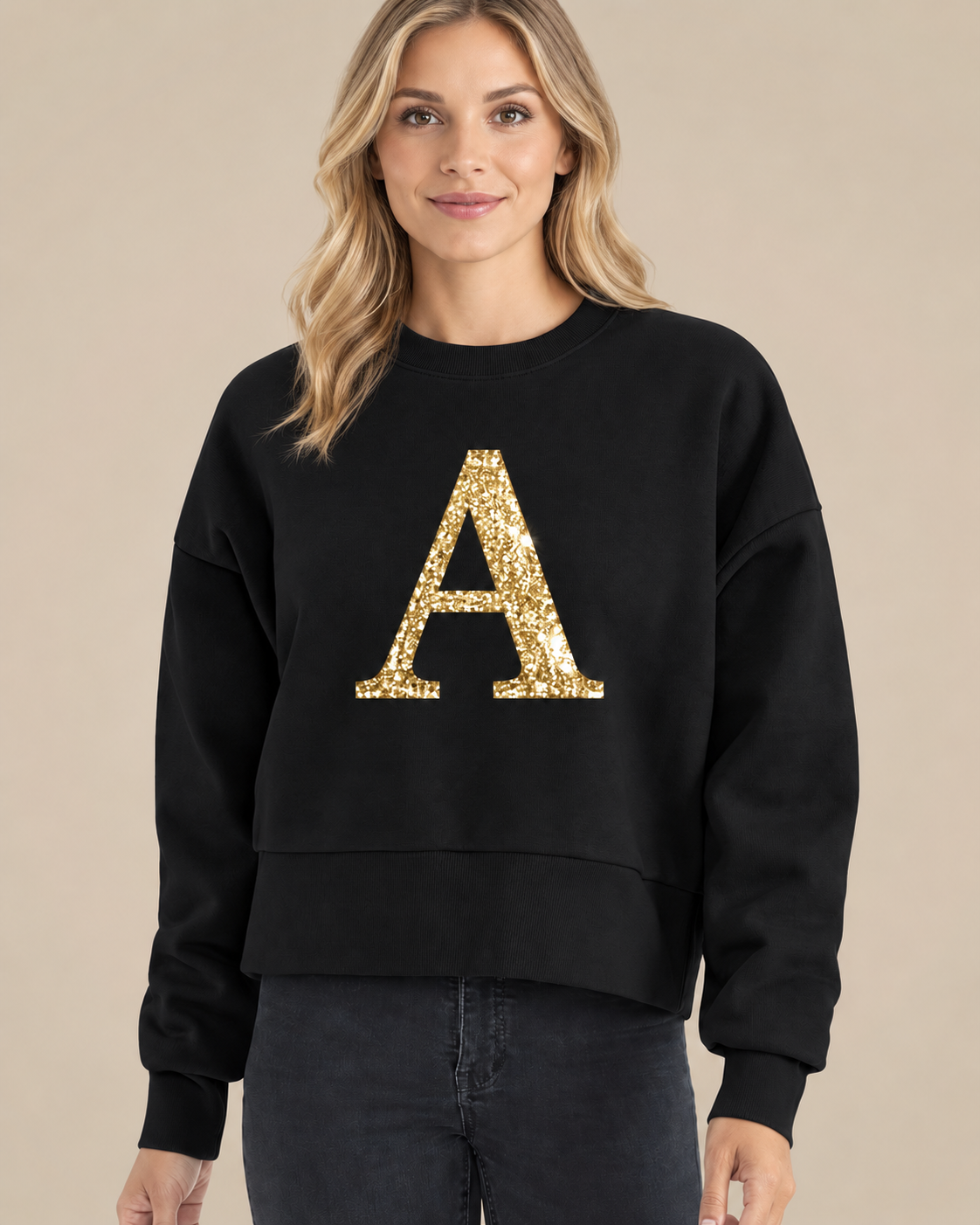 Personalisierter Damen Sweater mit Wunschbuchstaben Geschenkidee