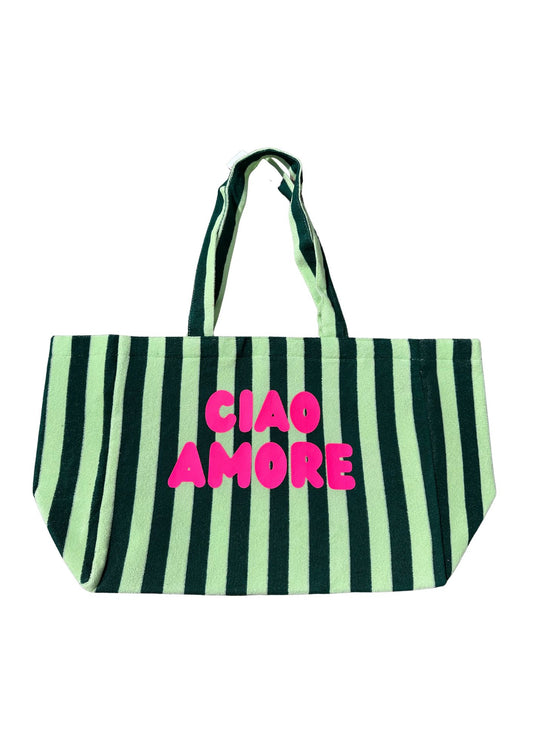 Gestreifte Frottee Badetasche