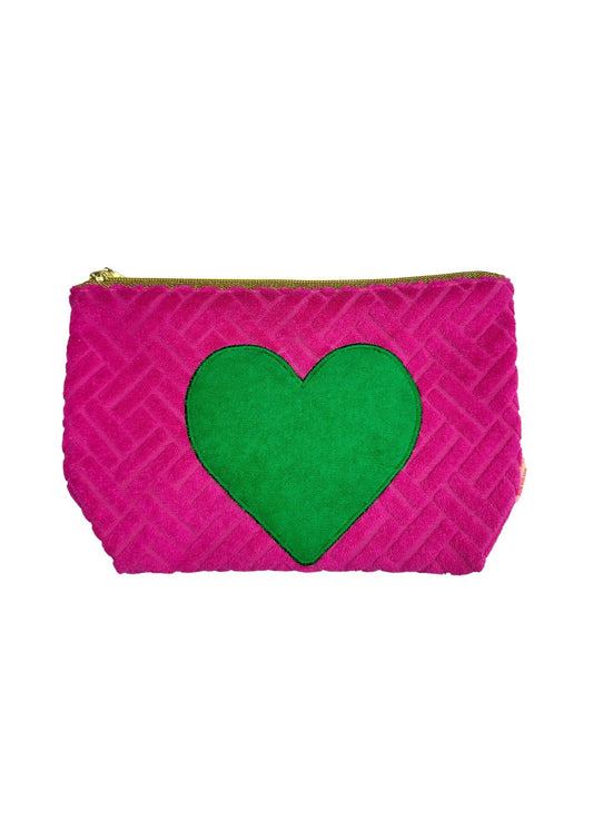 Frottee Kosmetiktasche Pink (VE mit 4 Stück)