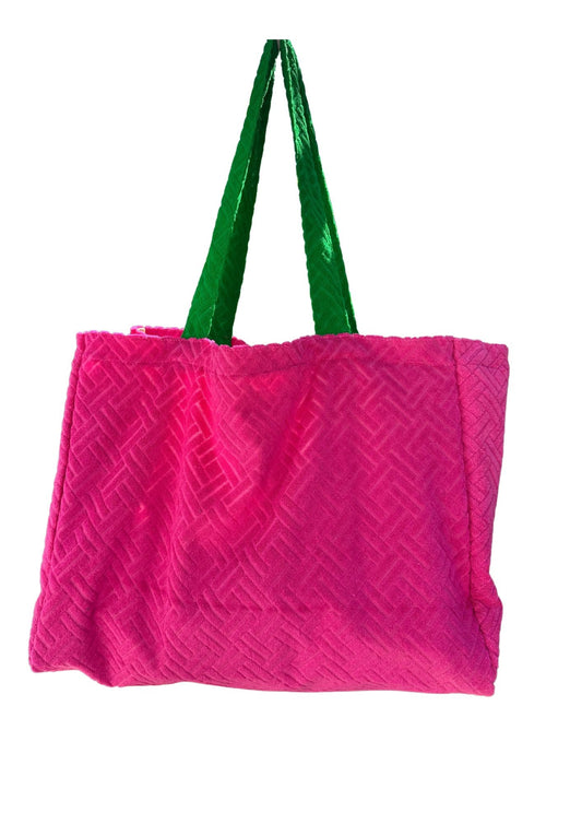 Frottee Badetasche Pink/Grün (VE mit 4 Stück)