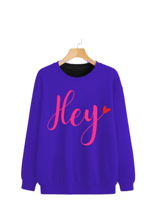 Sweatshirt in Royalblau mit Puff Print (4er Verpackungseinheit)