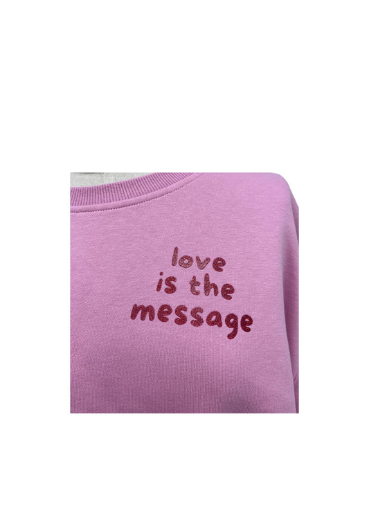 Rosa Sweatshirt mit Applikation an den Ellbogen