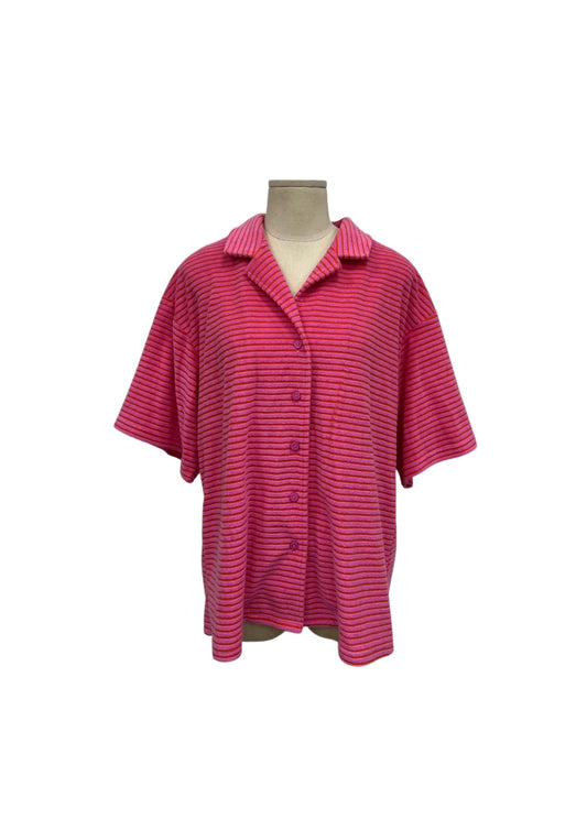 Frottee Hemd mit Reverskragen und Knopfleiste