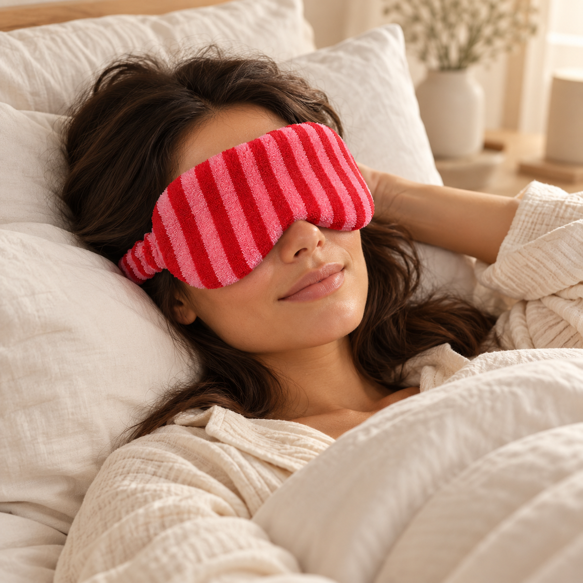 Kuschelweiche Schlafmaske – Pink/Rot oder Grün/Petrol