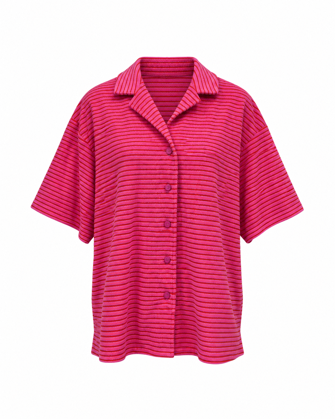 Frottee Shirt rosa-orange gestreift