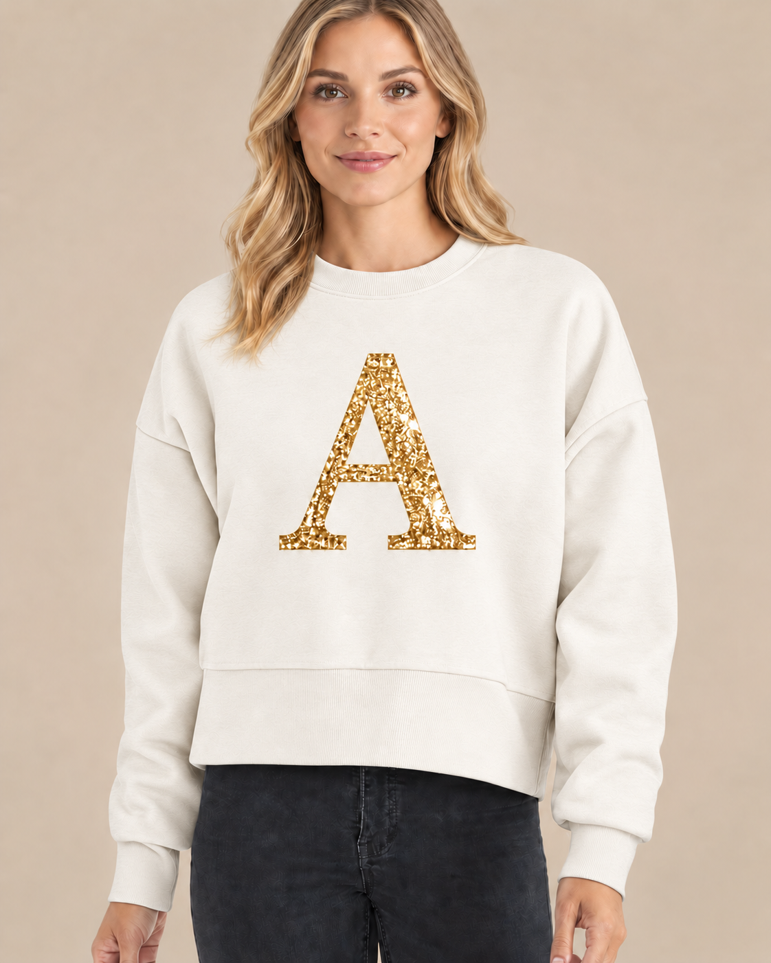 Personalisierter Damen Sweater mit Wunschbuchstaben Geschenkidee