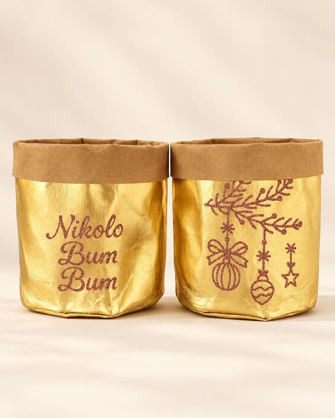 Nikolauskörbchen & Weihnachtskörbchen mit Glitzerprint