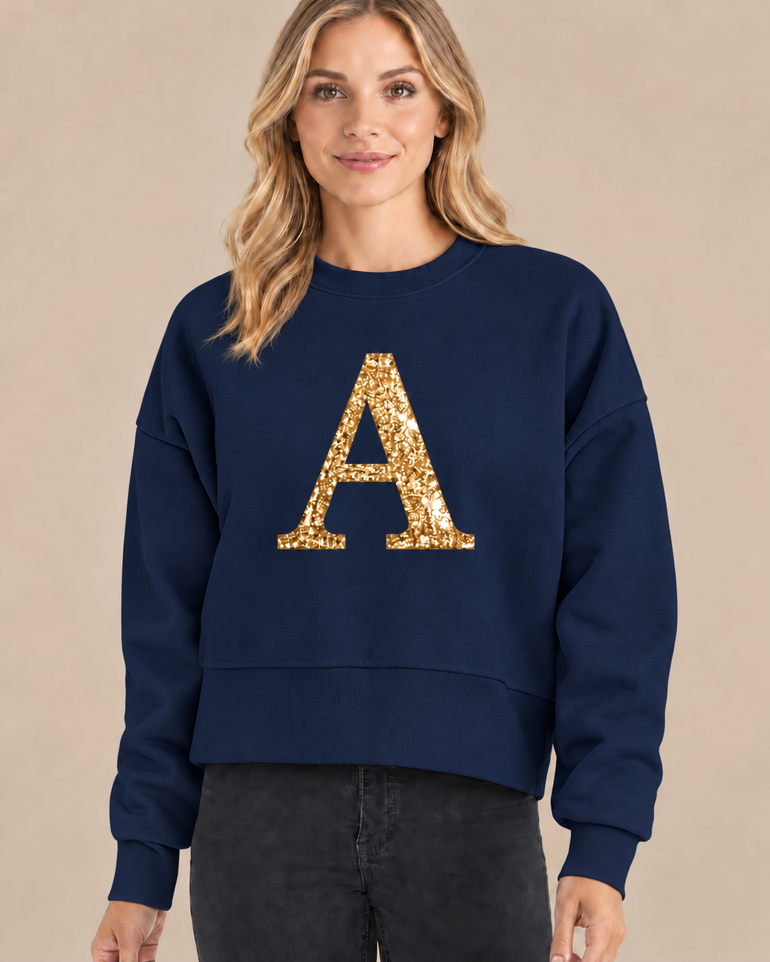 Personalisierter Damen Sweater mit Wunschbuchstaben Geschenkidee