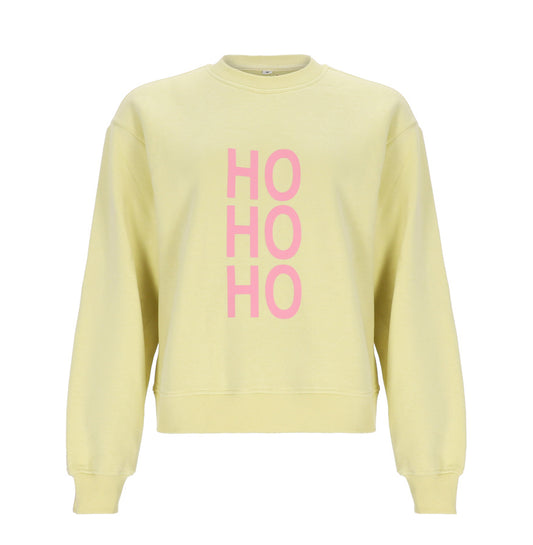 Stylisch durch die Weihnachtszeit – mit dem HO HO HO Sweatshirt gelb/rosa