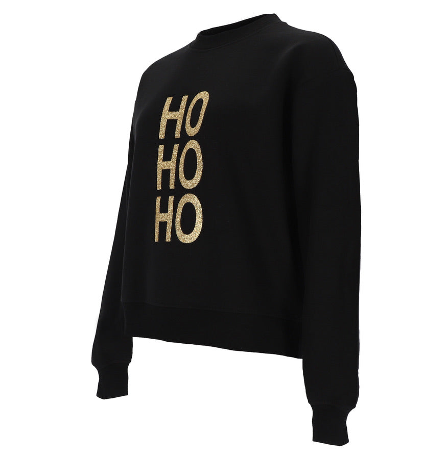 Stylisch durch die Weihnachtszeit – mit dem HO HO HO Sweatshirt schwarz/gold