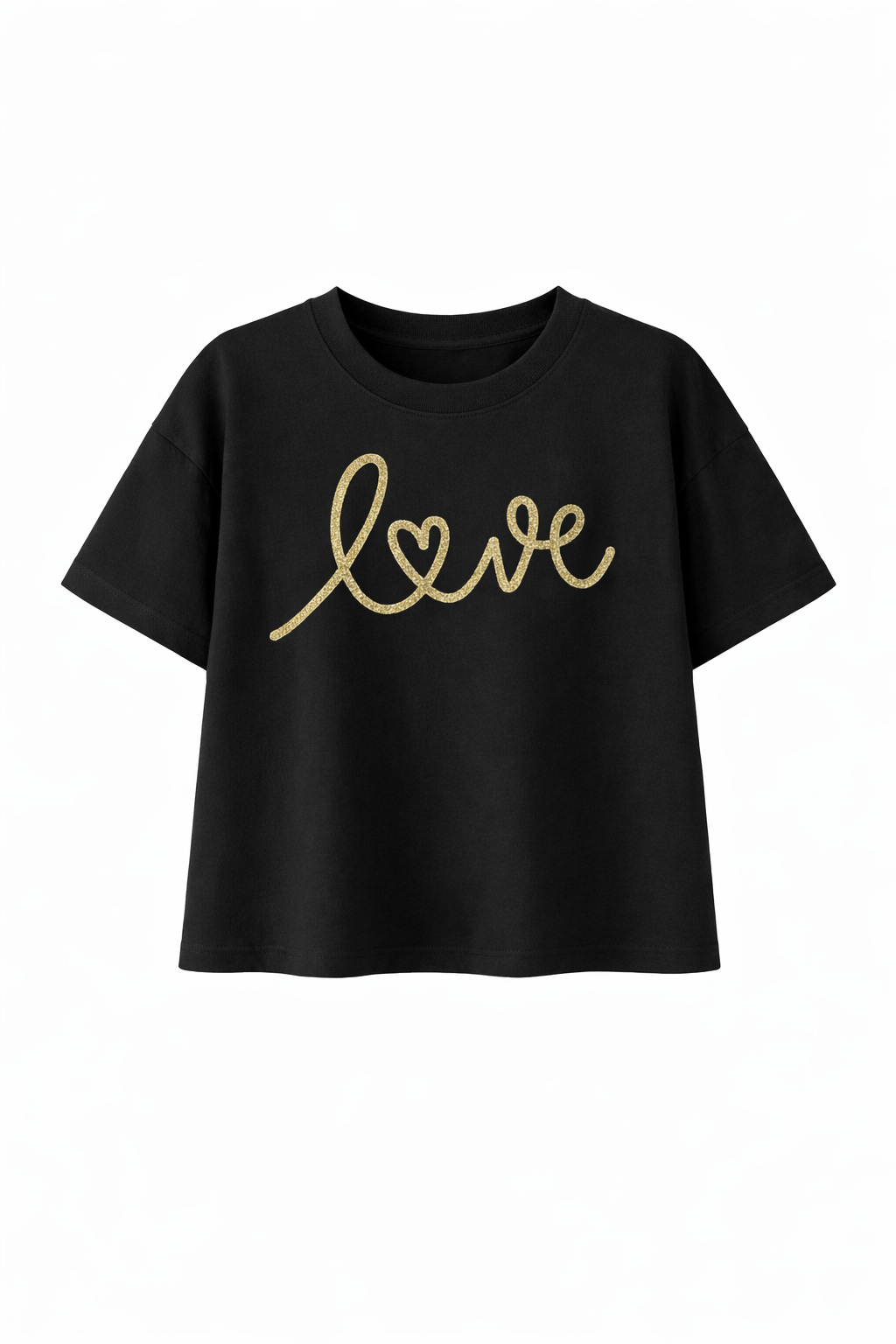 LOVE Statement T-Shirt – Schwarz mit Goldprint
