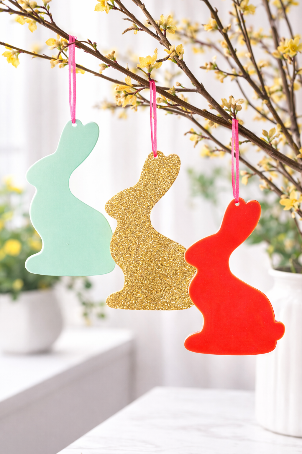 Acrylhase Aufhänger – Moderne Oster- & Frühlingsdeko