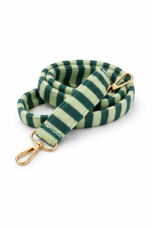 Frottee Gurtband mit goldenem Karabiner – Petrol & Mint