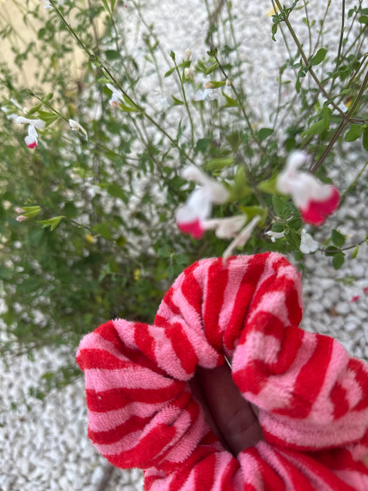 Scrunchie Rot/Rosa Frottee "bald wieder verfügbar"