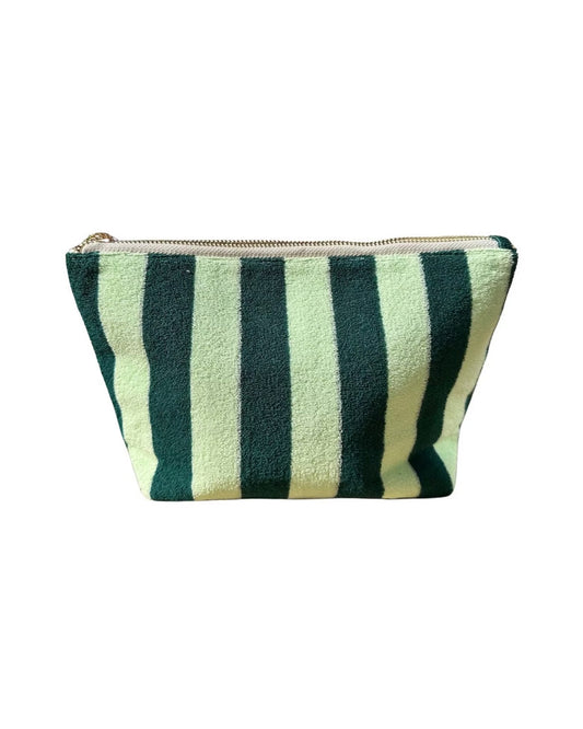 Kosmetiktasche in Frottee Grün (VE mit 4 Stück)