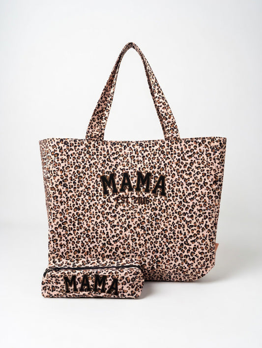 Mama Leo Bag im Set mit Kosmetiktasche personalisierbar
