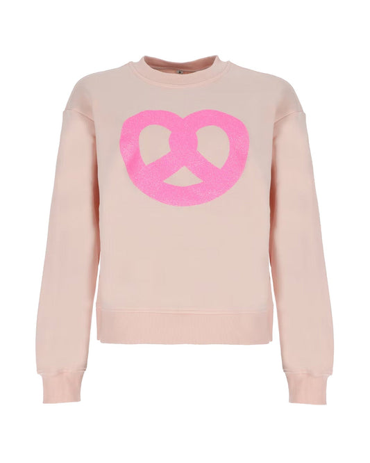 Oversize Sweater in Rosa mit Breze (VE mit 4 Stück)