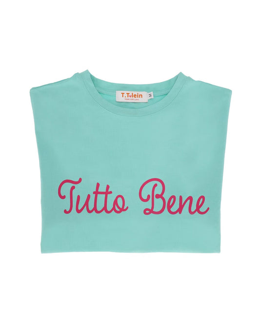 Oversize T-shirt in Mint "Tutto Bene" (VE mit 4 Stück)