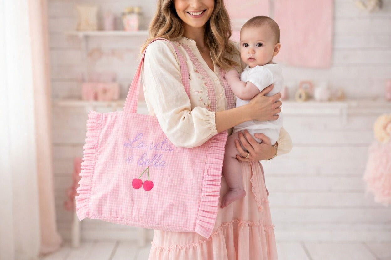 Mom Bag, Shopper, Stofftasche, Mama-Tasche, Tasche, Vichy-Caro, Gingham