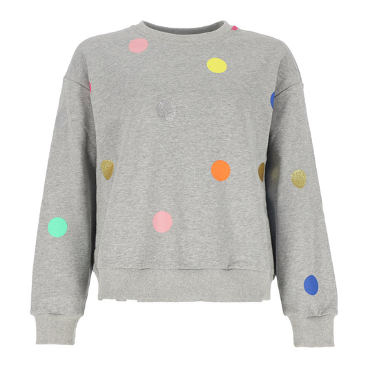 Unser Sweatshirt "Rosi" mit bunten Punkten