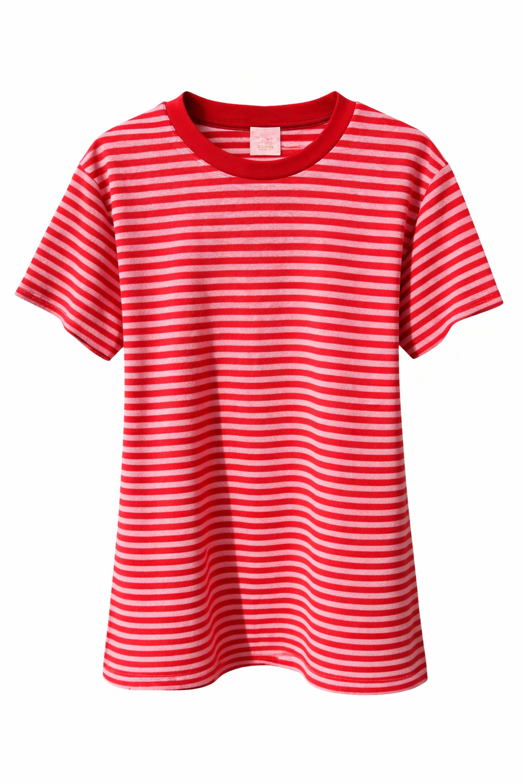 Gestreiftes Kleid aus Frottee – Nachthemd & Beachkleid in Rot-Rosa